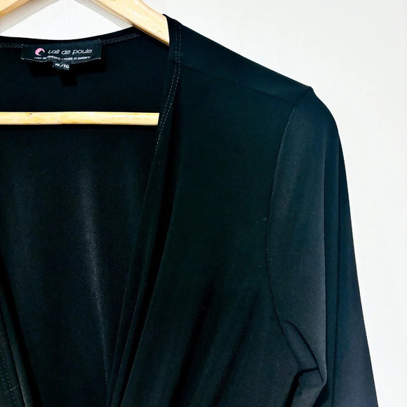 🌼 NWOT 🌼 LAIT DE POULE Black wrap top - Picture 4 of 8